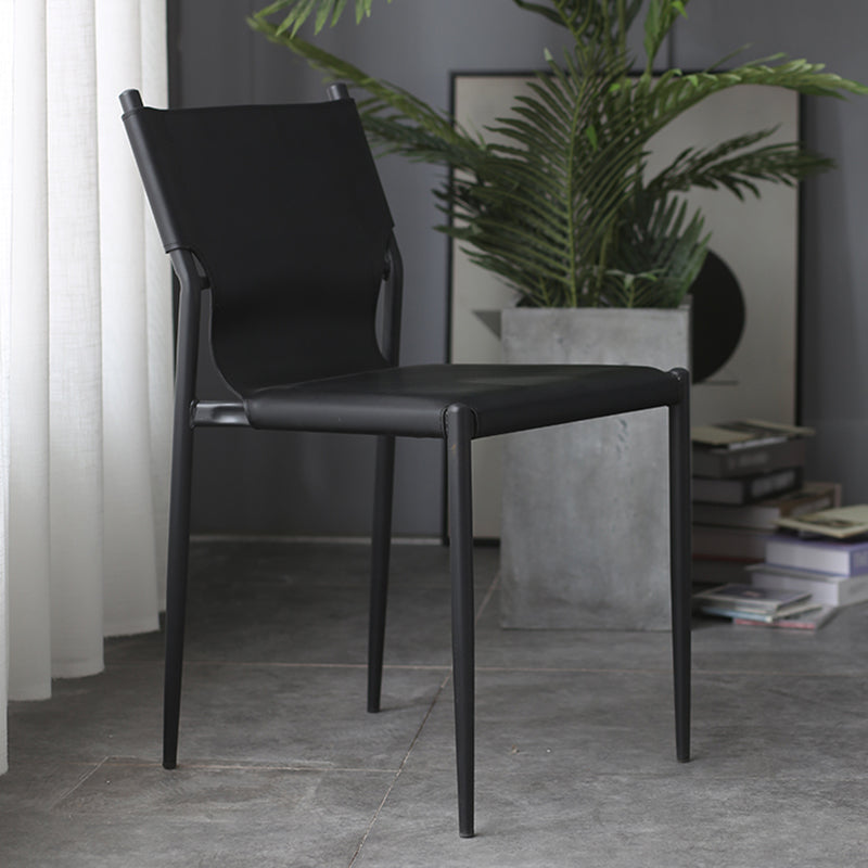 Modern Simple Side Chair Colorful Faux Leather Side Dining Chair for Living Room