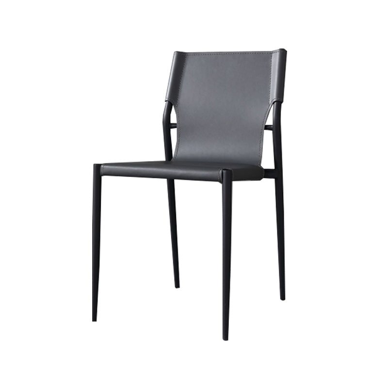 Modern Simple Side Chair Colorful Faux Leather Side Dining Chair for Living Room