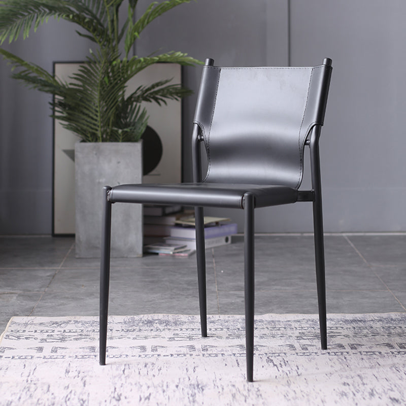 Modern Simple Side Chair Colorful Faux Leather Side Dining Chair for Living Room