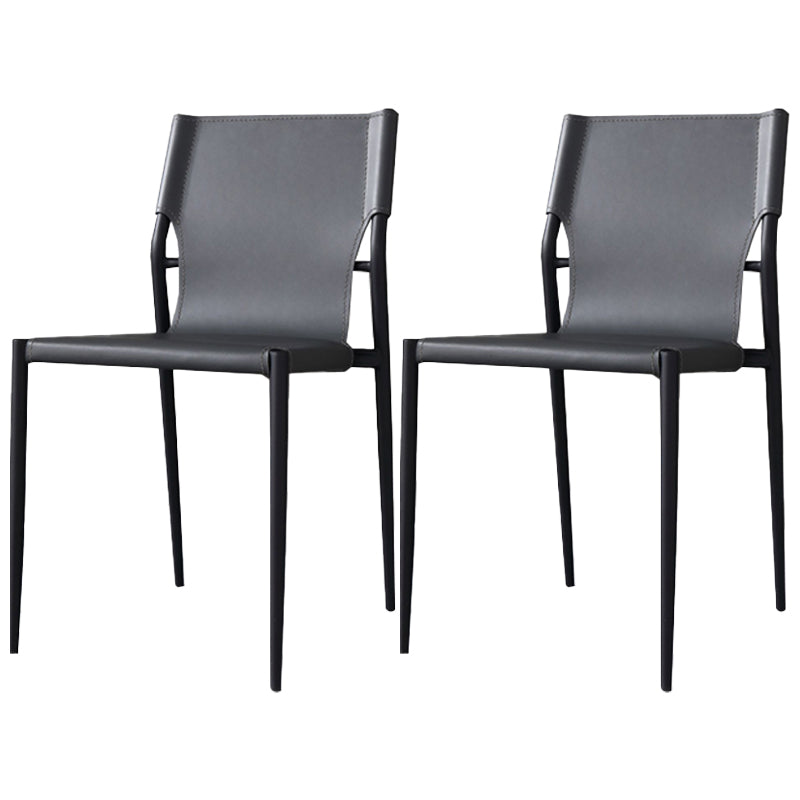 Modern Simple Side Chair Colorful Faux Leather Side Dining Chair for Living Room