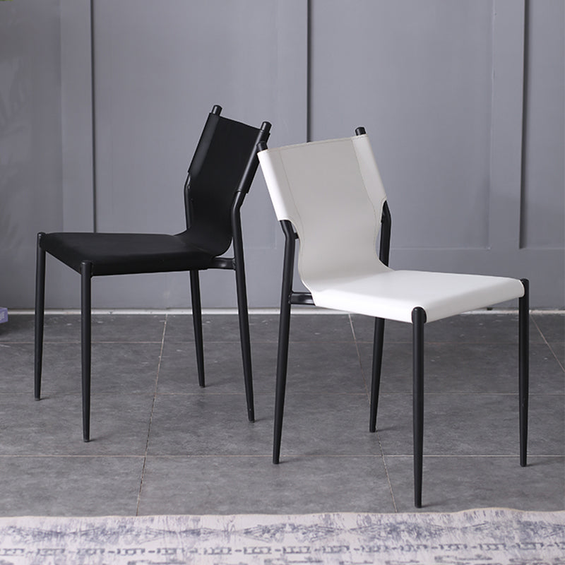 Modern Simple Side Chair Colorful Faux Leather Side Dining Chair for Living Room