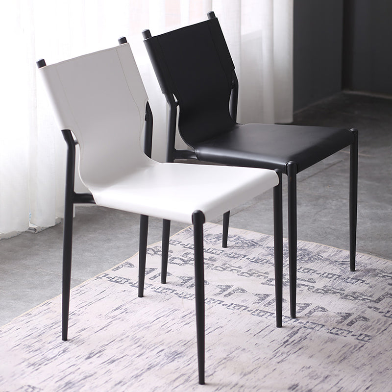 Modern Simple Side Chair Colorful Faux Leather Side Dining Chair for Living Room