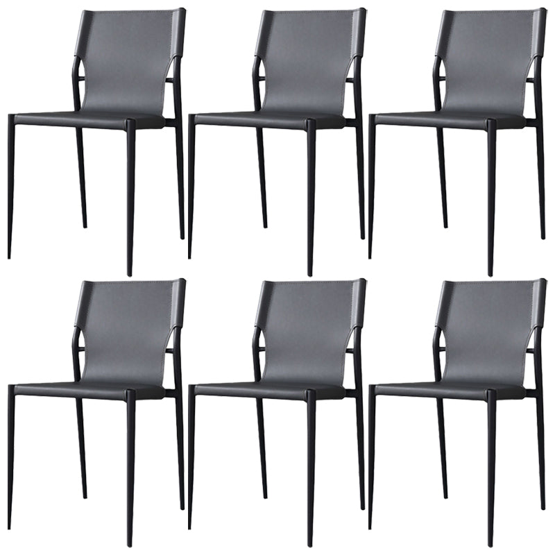 Modern Simple Side Chair Colorful Faux Leather Side Dining Chair for Living Room