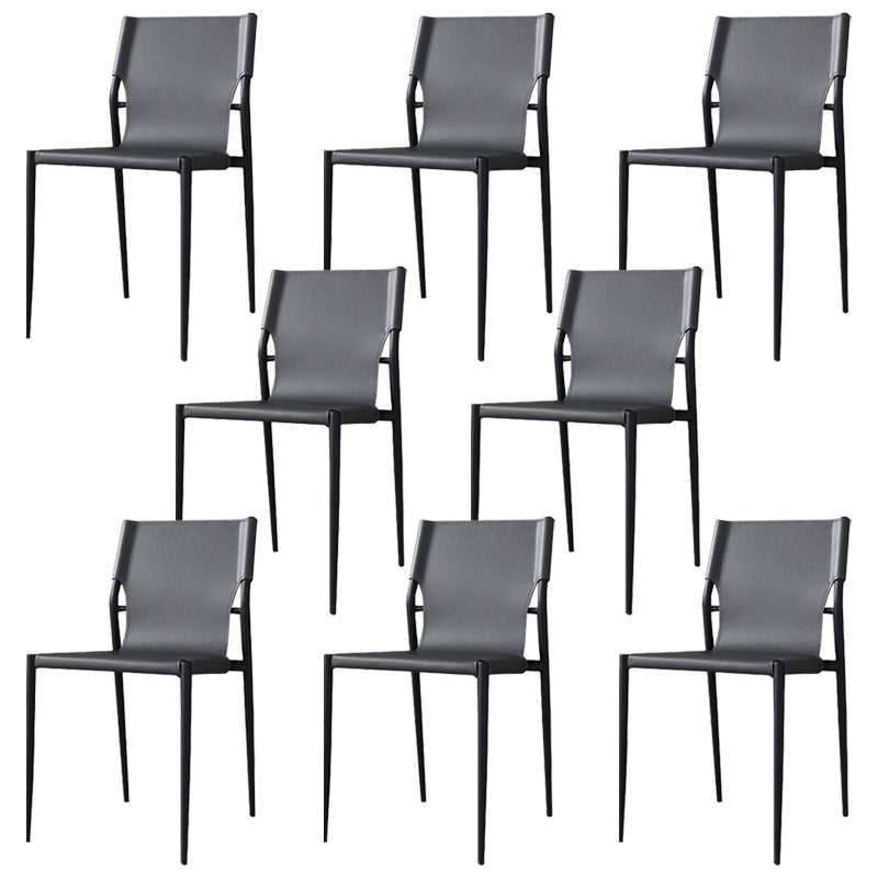 Modern Simple Side Chair Colorful Faux Leather Side Dining Chair for Living Room