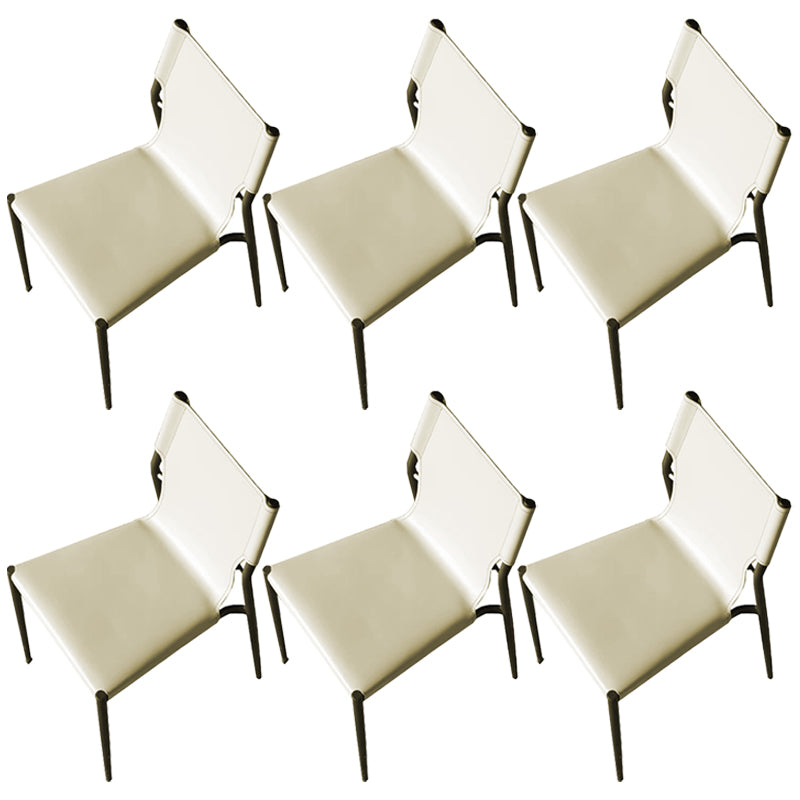 Modern Simple Side Chair Colorful Faux Leather Side Dining Chair for Living Room