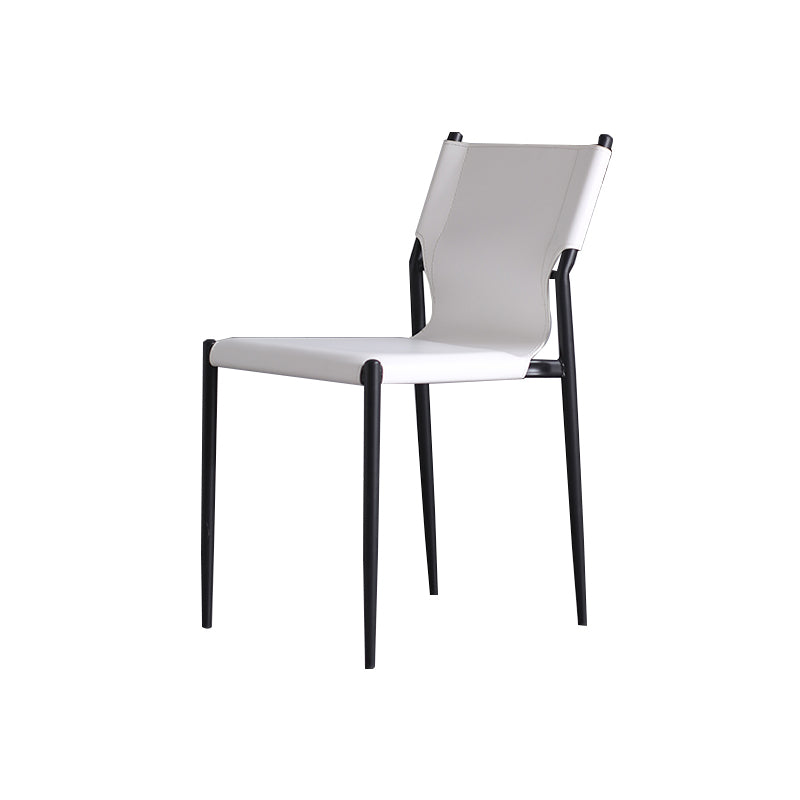 Modern Simple Side Chair Colorful Faux Leather Side Dining Chair for Living Room