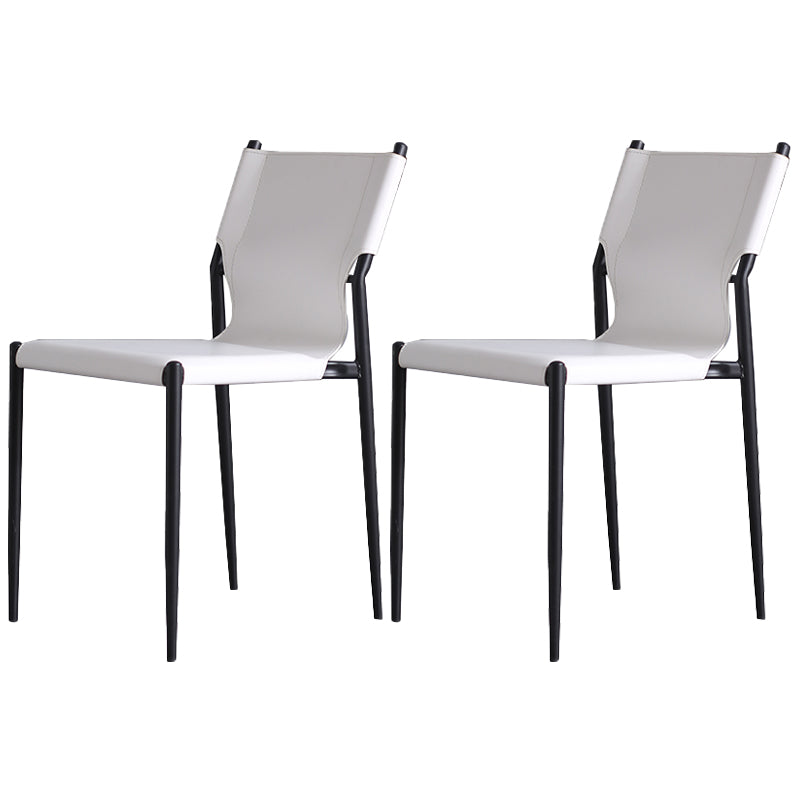 Modern Simple Side Chair Colorful Faux Leather Side Dining Chair for Living Room