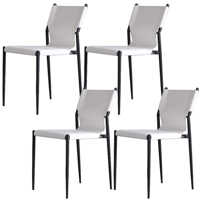 Modern Simple Side Chair Colorful Faux Leather Side Dining Chair for Living Room