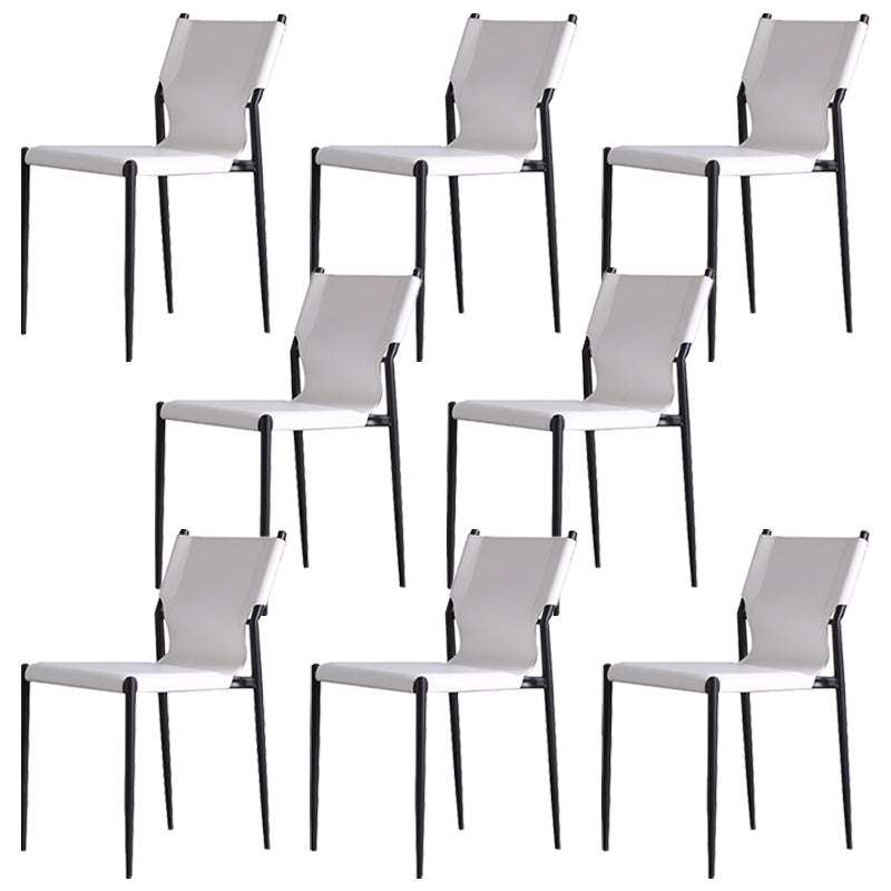 Modern Simple Side Chair Colorful Faux Leather Side Dining Chair for Living Room