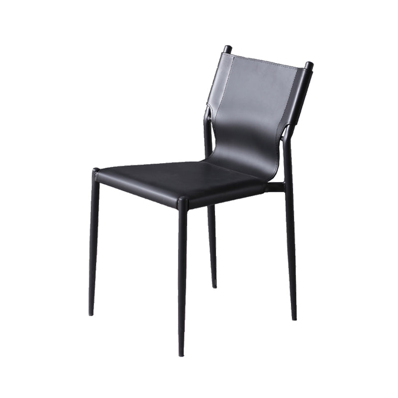 Modern Simple Side Chair Colorful Faux Leather Side Dining Chair for Living Room