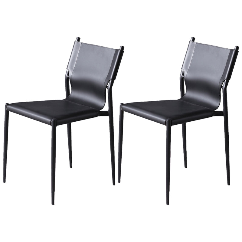 Modern Simple Side Chair Colorful Faux Leather Side Dining Chair for Living Room
