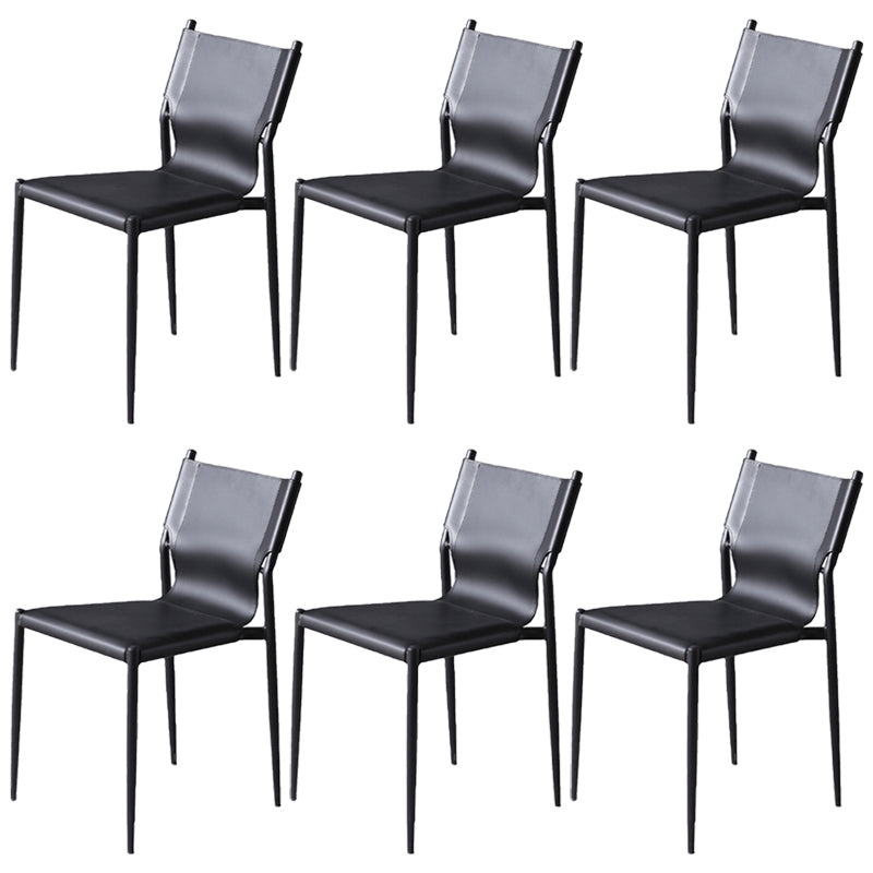 Modern Simple Side Chair Colorful Faux Leather Side Dining Chair for Living Room