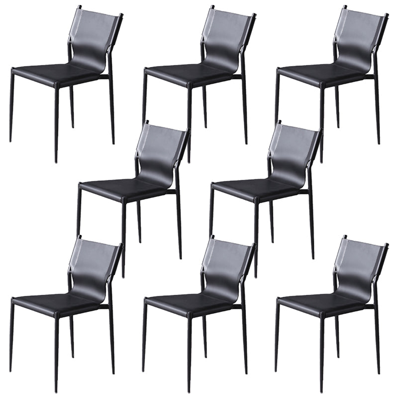 Modern Simple Side Chair Colorful Faux Leather Side Dining Chair for Living Room