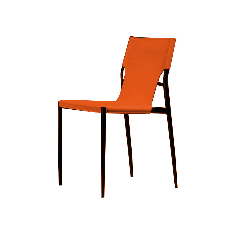 Modern Simple Side Chair Colorful Faux Leather Side Dining Chair for Living Room