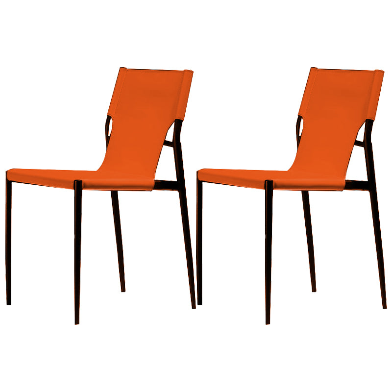 Modern Simple Side Chair Colorful Faux Leather Side Dining Chair for Living Room