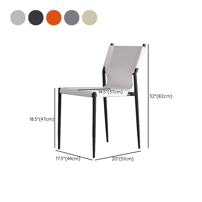 Modern Simple Side Chair Colorful Faux Leather Side Dining Chair for Living Room