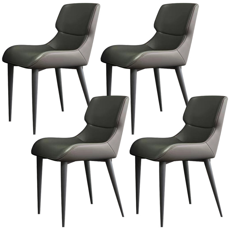 Modern Simple Side Chair Leather Side Dining Chair for Living Room