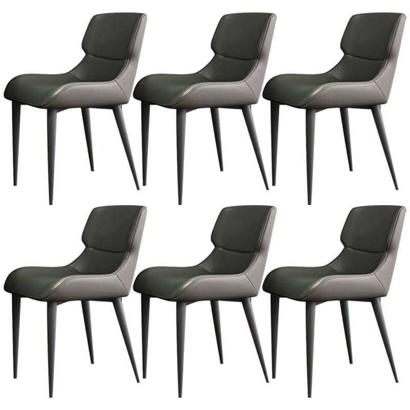 Modern Simple Side Chair Leather Side Dining Chair for Living Room