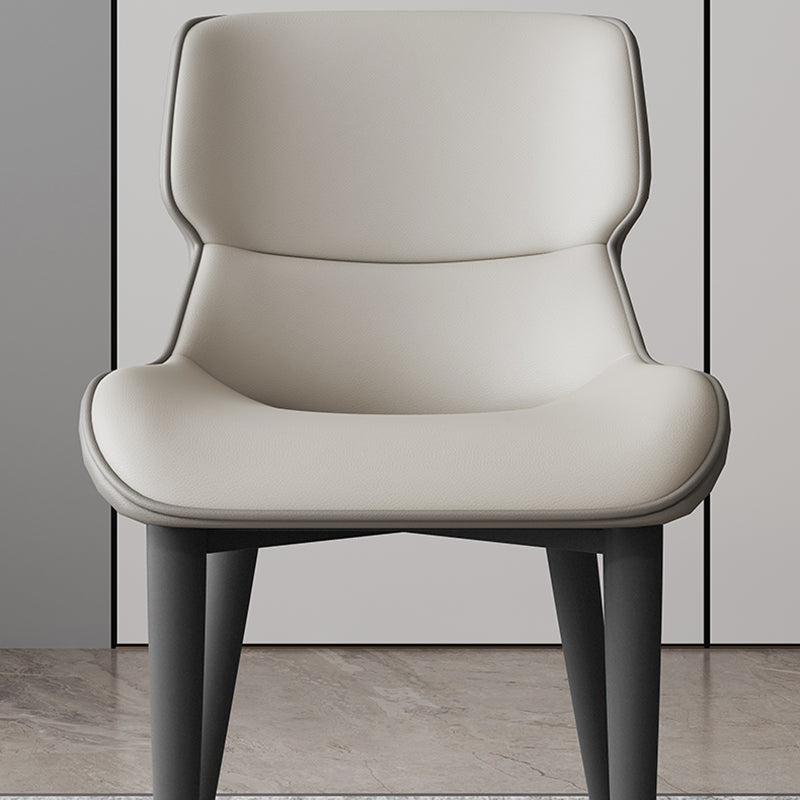 Modern Simple Side Chair Leather Side Dining Chair for Living Room