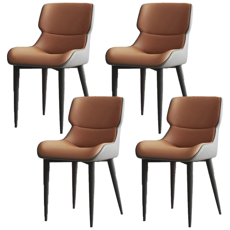 Modern Simple Side Chair Leather Side Dining Chair for Living Room