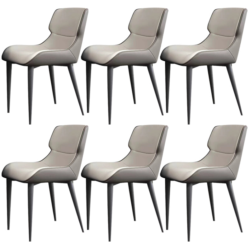 Modern Simple Side Chair Leather Side Dining Chair for Living Room