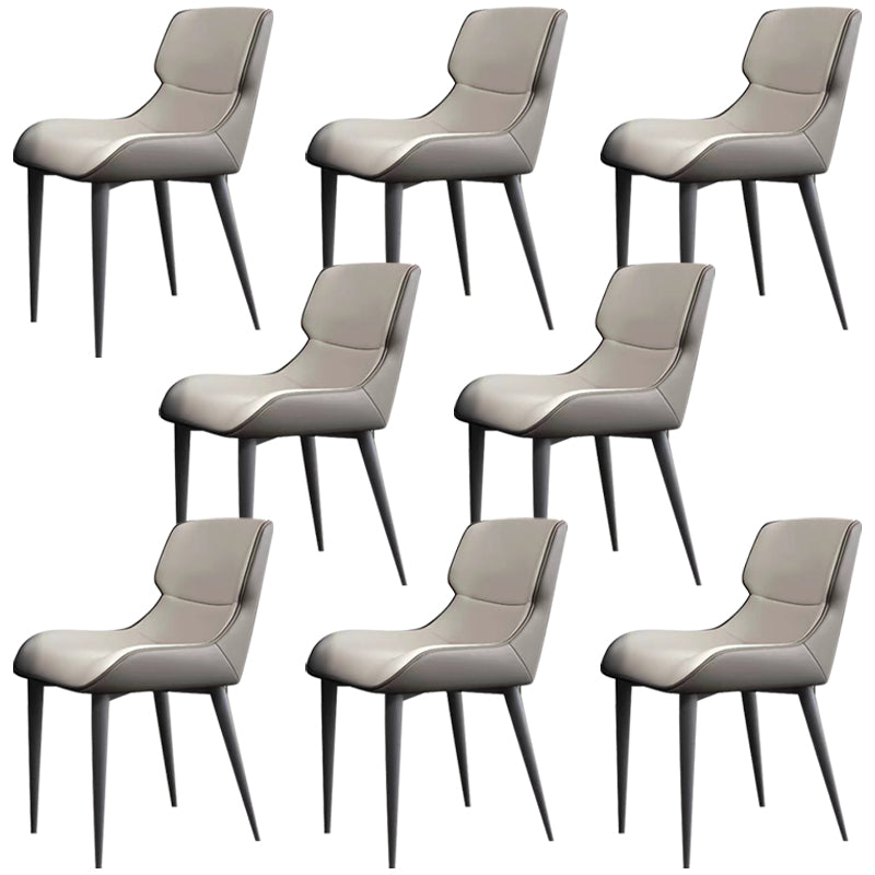 Modern Simple Side Chair Leather Side Dining Chair for Living Room