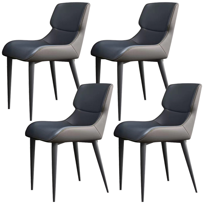 Modern Simple Side Chair Leather Side Dining Chair for Living Room