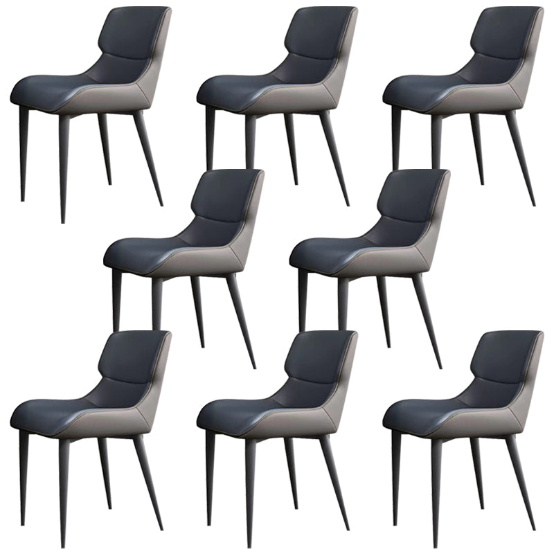 Modern Simple Side Chair Leather Side Dining Chair for Living Room