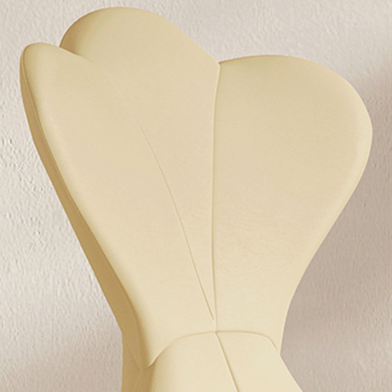 Modern Simple Side Chair Faux Leather Armless Dining Chair with Metal Base