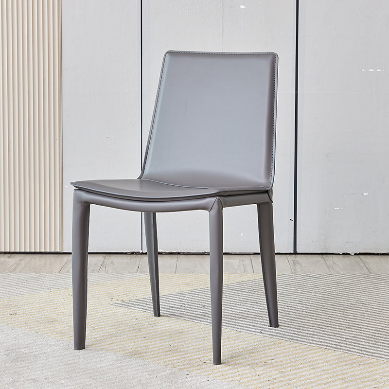 Modern Simple Side Chair Faux Leather Colorful Armless Dining Chair for Home Use