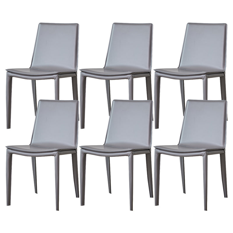 Modern Simple Side Chair Faux Leather Colorful Armless Dining Chair for Home Use