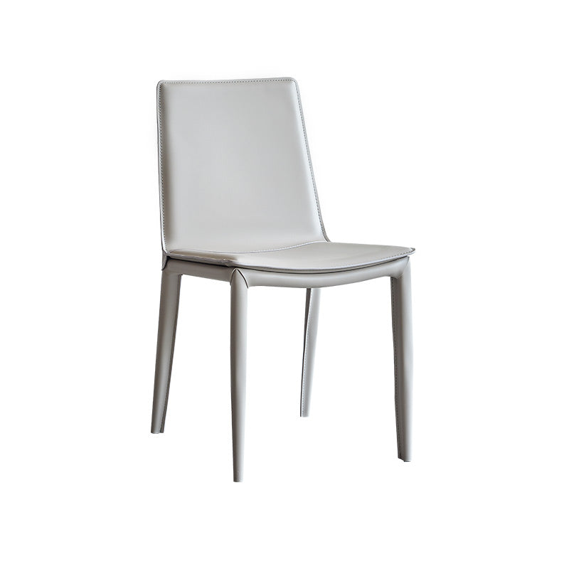 Modern Simple Side Chair Faux Leather Colorful Armless Dining Chair for Home Use