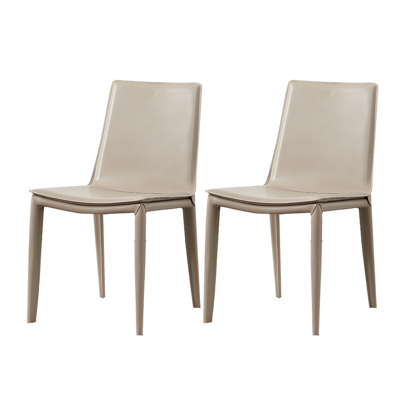 Modern Simple Side Chair Faux Leather Colorful Armless Dining Chair for Home Use