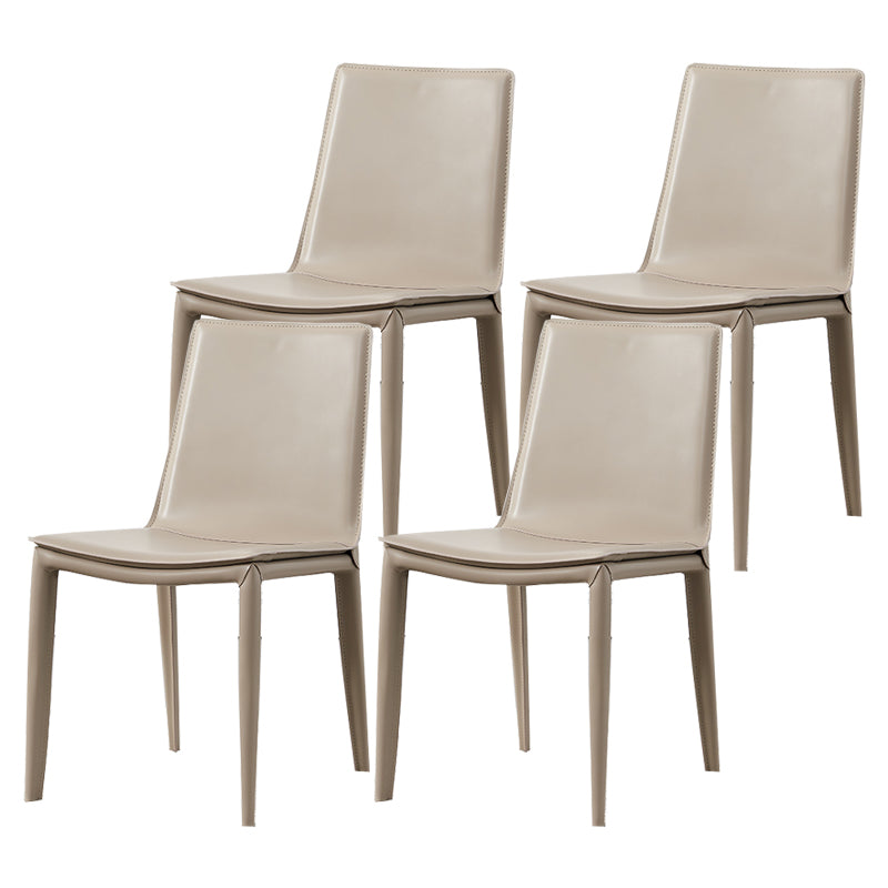 Modern Simple Side Chair Faux Leather Colorful Armless Dining Chair for Home Use