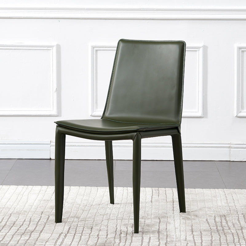 Modern Simple Side Chair Faux Leather Colorful Armless Dining Chair for Home Use