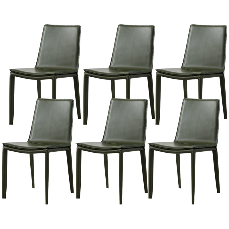 Modern Simple Side Chair Faux Leather Colorful Armless Dining Chair for Home Use