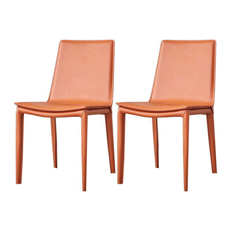 Modern Simple Side Chair Faux Leather Colorful Armless Dining Chair for Home Use