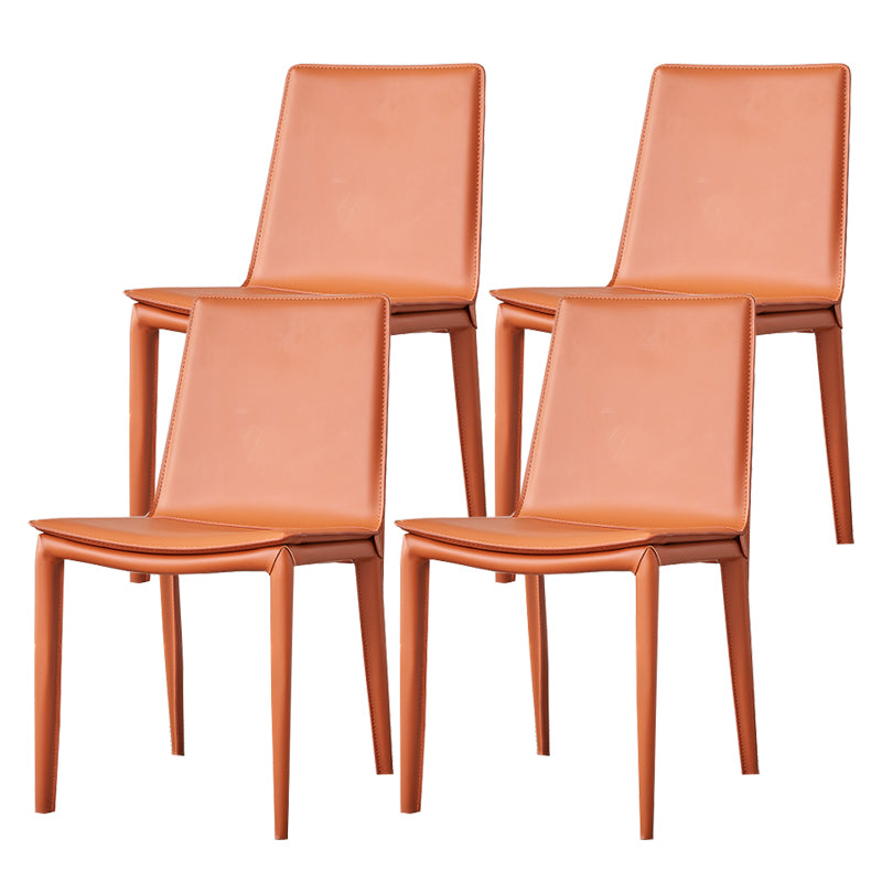 Modern Simple Side Chair Faux Leather Colorful Armless Dining Chair for Home Use
