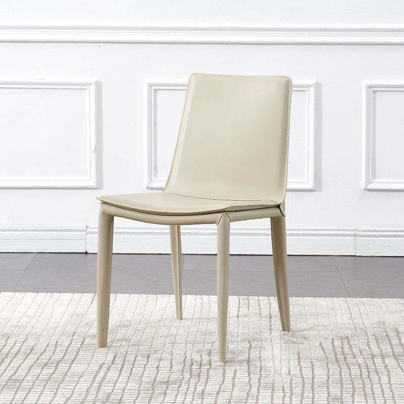 Modern Simple Side Chair Faux Leather Colorful Armless Dining Chair for Home Use