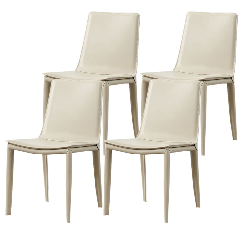 Modern Simple Side Chair Faux Leather Colorful Armless Dining Chair for Home Use