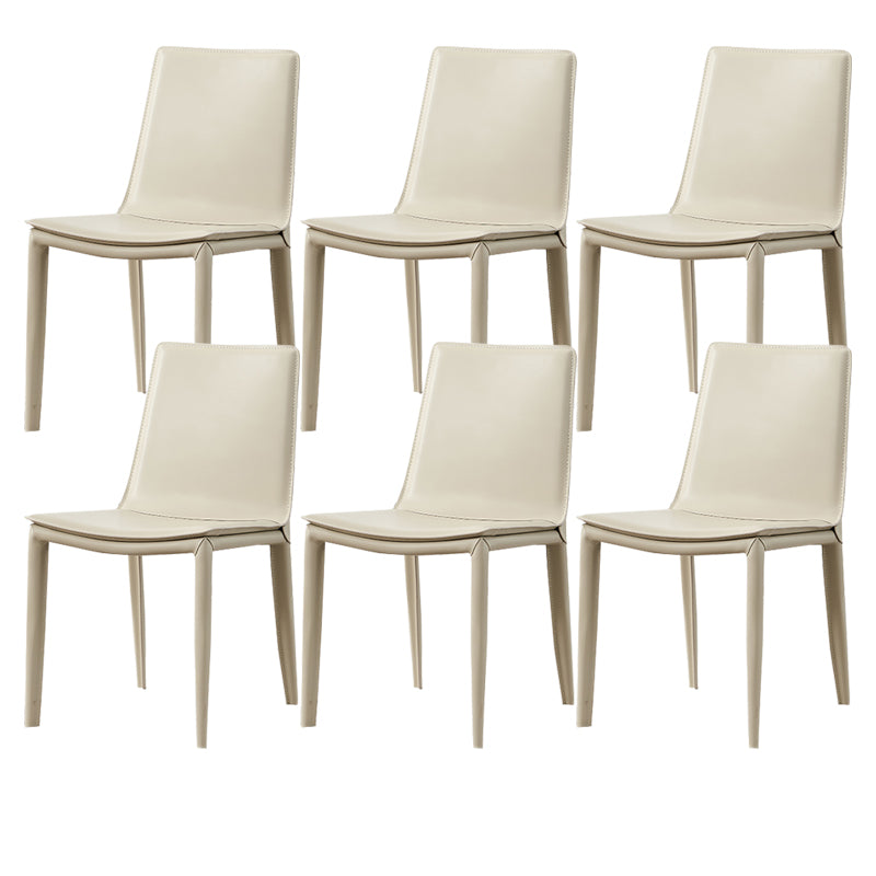 Modern Simple Side Chair Faux Leather Colorful Armless Dining Chair for Home Use