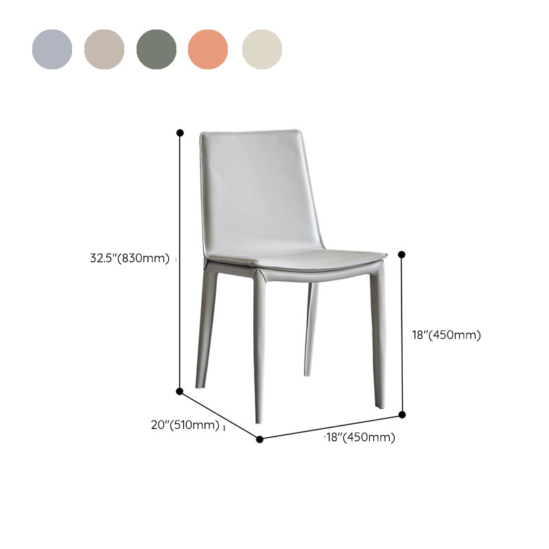 Modern Simple Side Chair Faux Leather Colorful Armless Dining Chair for Home Use