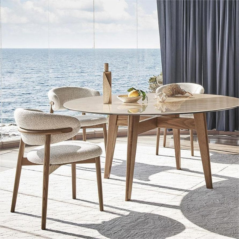 Modern Simple Side Chair Wooden Frame Side Dining Chair for Living Room