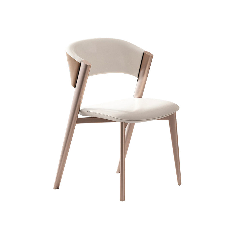 Modern Simple Side Chair Faux Leather Side Dining Chair for Bedroom