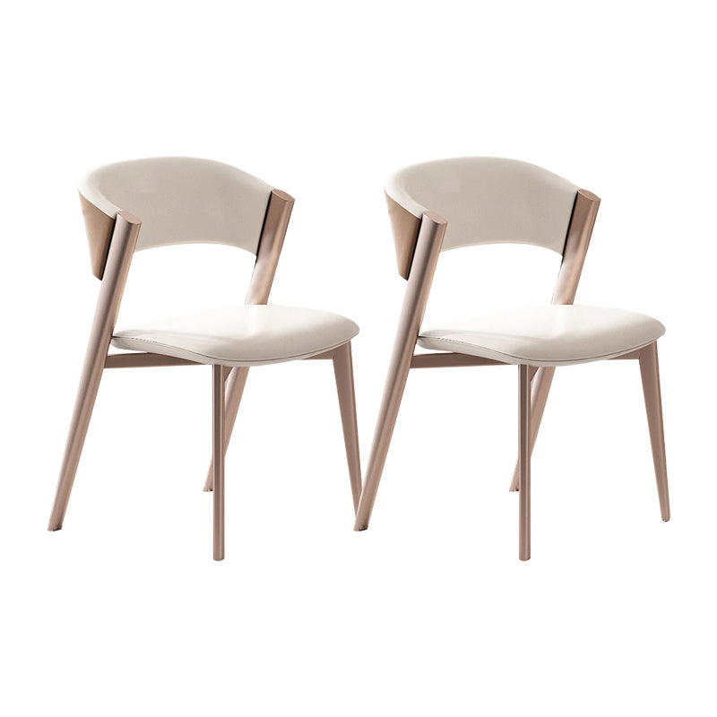 Modern Simple Side Chair Faux Leather Side Dining Chair for Bedroom