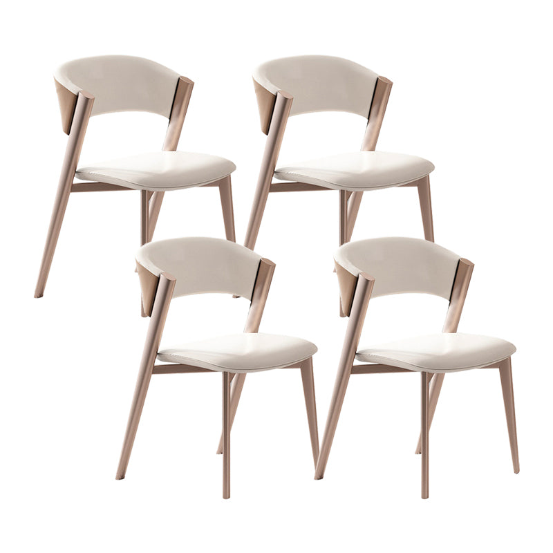 Modern Simple Side Chair Faux Leather Side Dining Chair for Bedroom