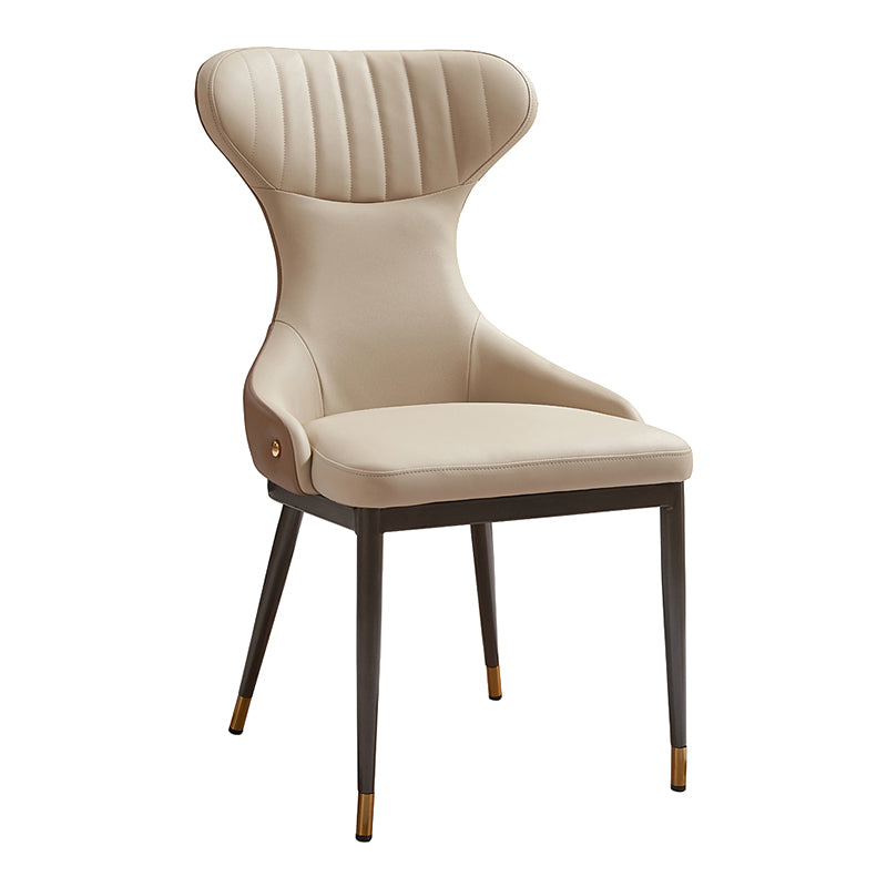 Modern Simple Side Chair Faux Leather Armless Dining Chair for Living Room