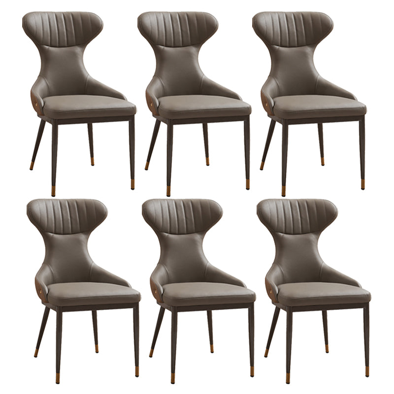 Modern Simple Side Chair Faux Leather Armless Dining Chair for Living Room
