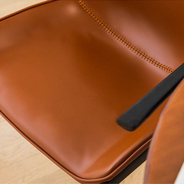 Industrial Style Arm Chair Faux Leather Dining Arm Chair for Living Room