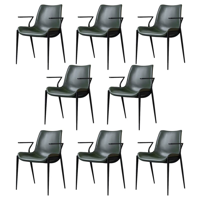 Industrial Style Arm Chair Faux Leather Dining Arm Chair for Living Room